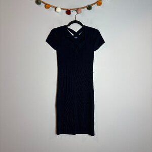 Vivienne Tam navy blue cut out strappy bodycon midi dress